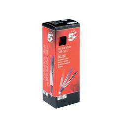 5 STAR RETRACT MEDIUM BALLPEN RED PK10 5 STAR RETRACT MEDIUM BALLPEN RED PK10