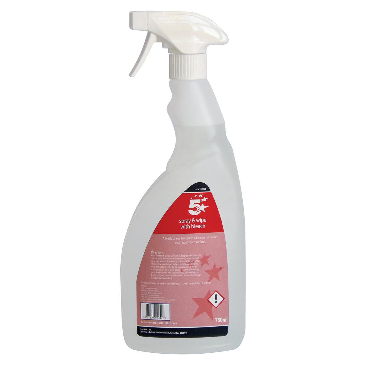 5 STAR SPRAY & WIPE BLEACH CLEANER 750ML 5 STAR SPRAY & WIPE BLEACH CLEANER 750ML