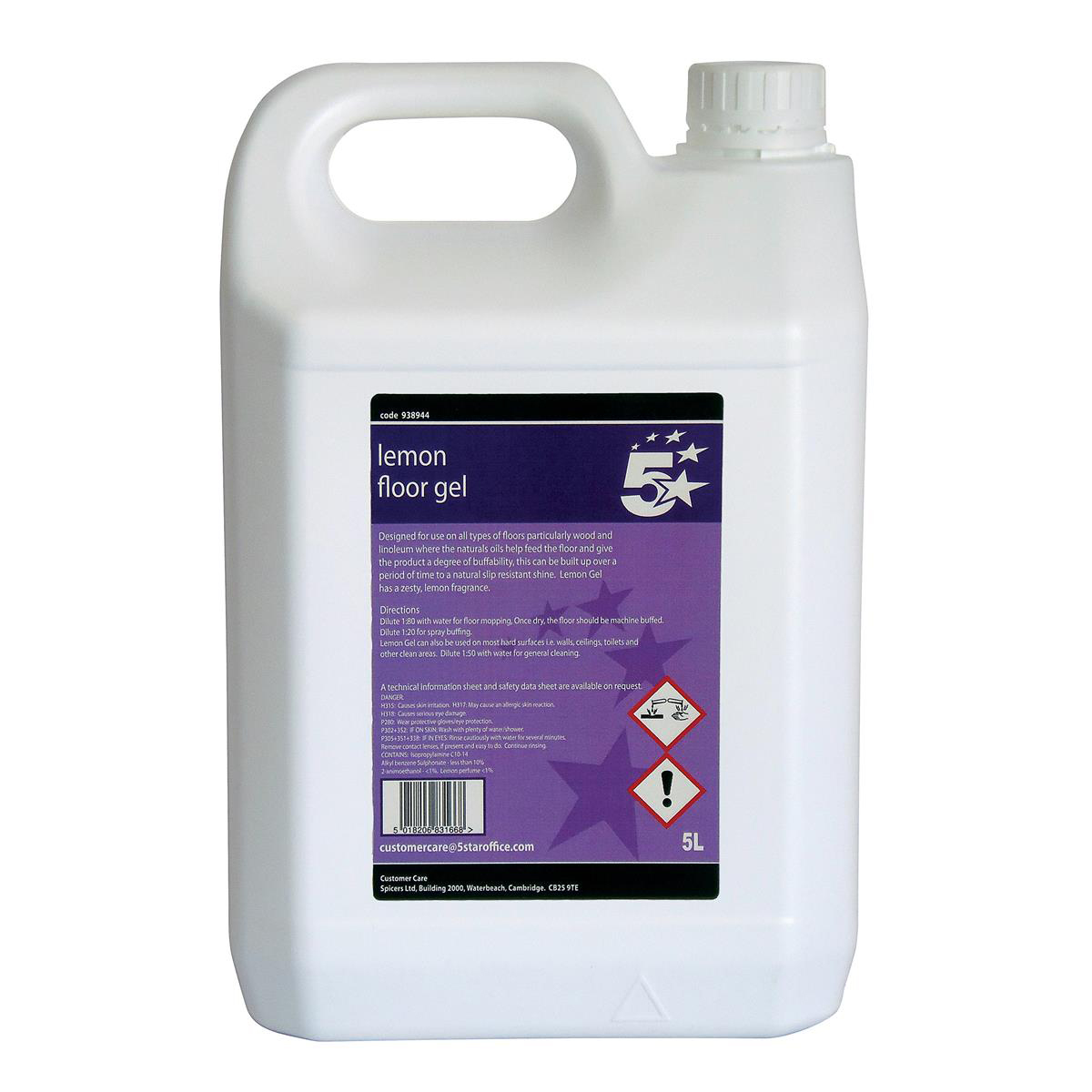5 STAR FLOOR GEL LEMON 5LTR 5 STAR FLOOR GEL LEMON 5LTR