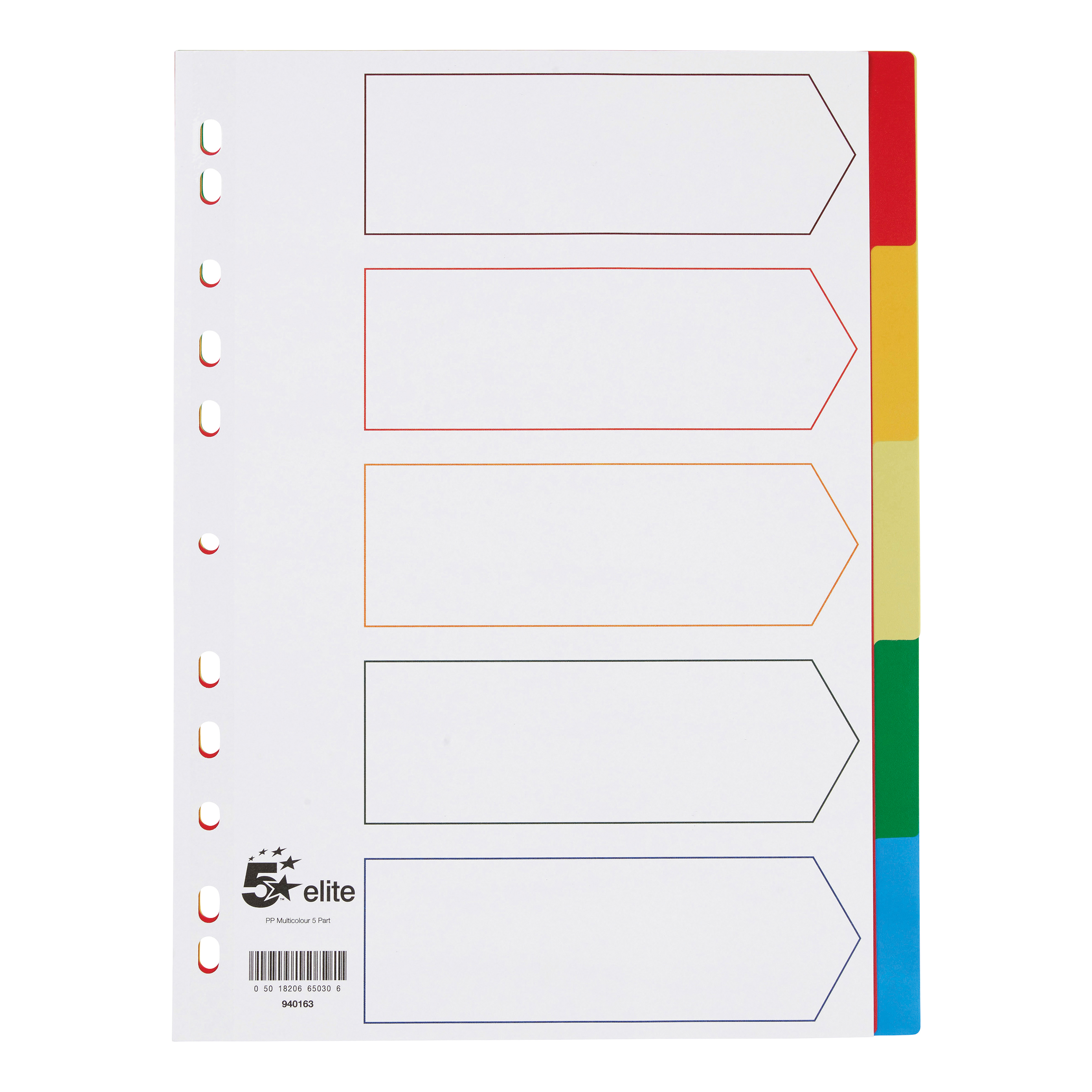 5 STAR ELITE DIVIDER 5PT PP M/COL A4 5 STAR ELITE DIVIDER 5PT PP M/COL A4