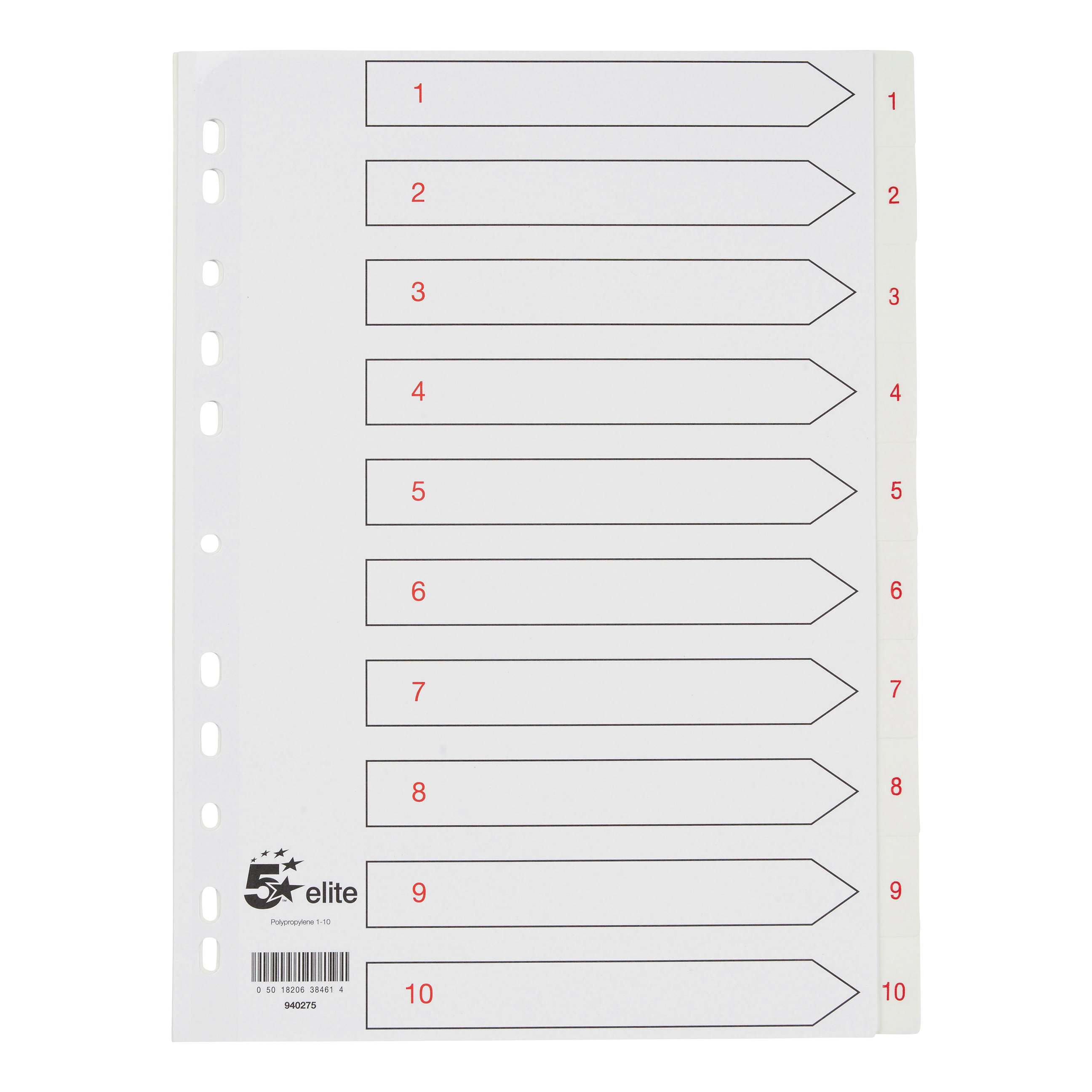 5 STAR ELITE INDEX 1-10 P/PROP WHITE A4 5 STAR ELITE INDEX 1-10 P/PROP WHITE A4