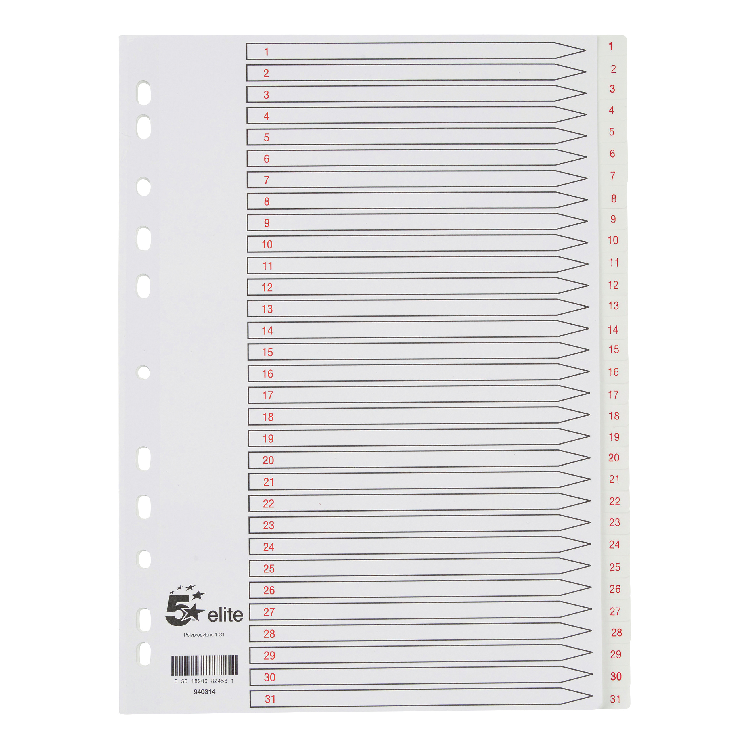 5 STAR ELITE INDEX 1-31 P/PROP WHITE A4 5 STAR ELITE INDEX 1-31 P/PROP WHITE A4