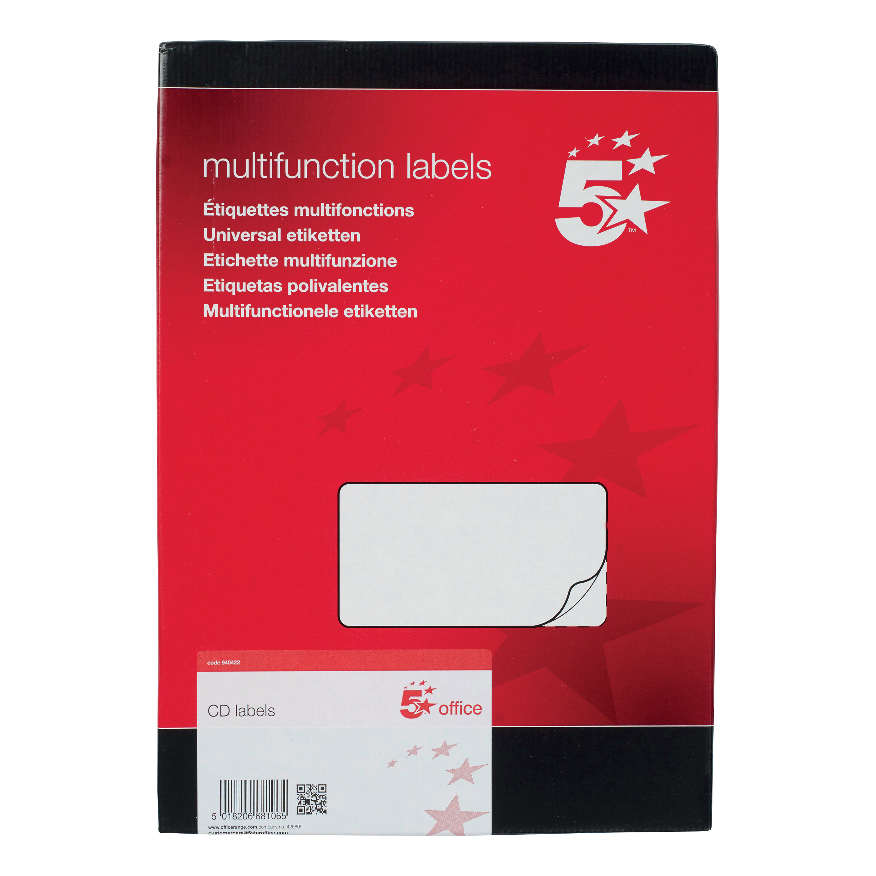 5 STAR OFFICE CD LABELS 117MMDIA PK200